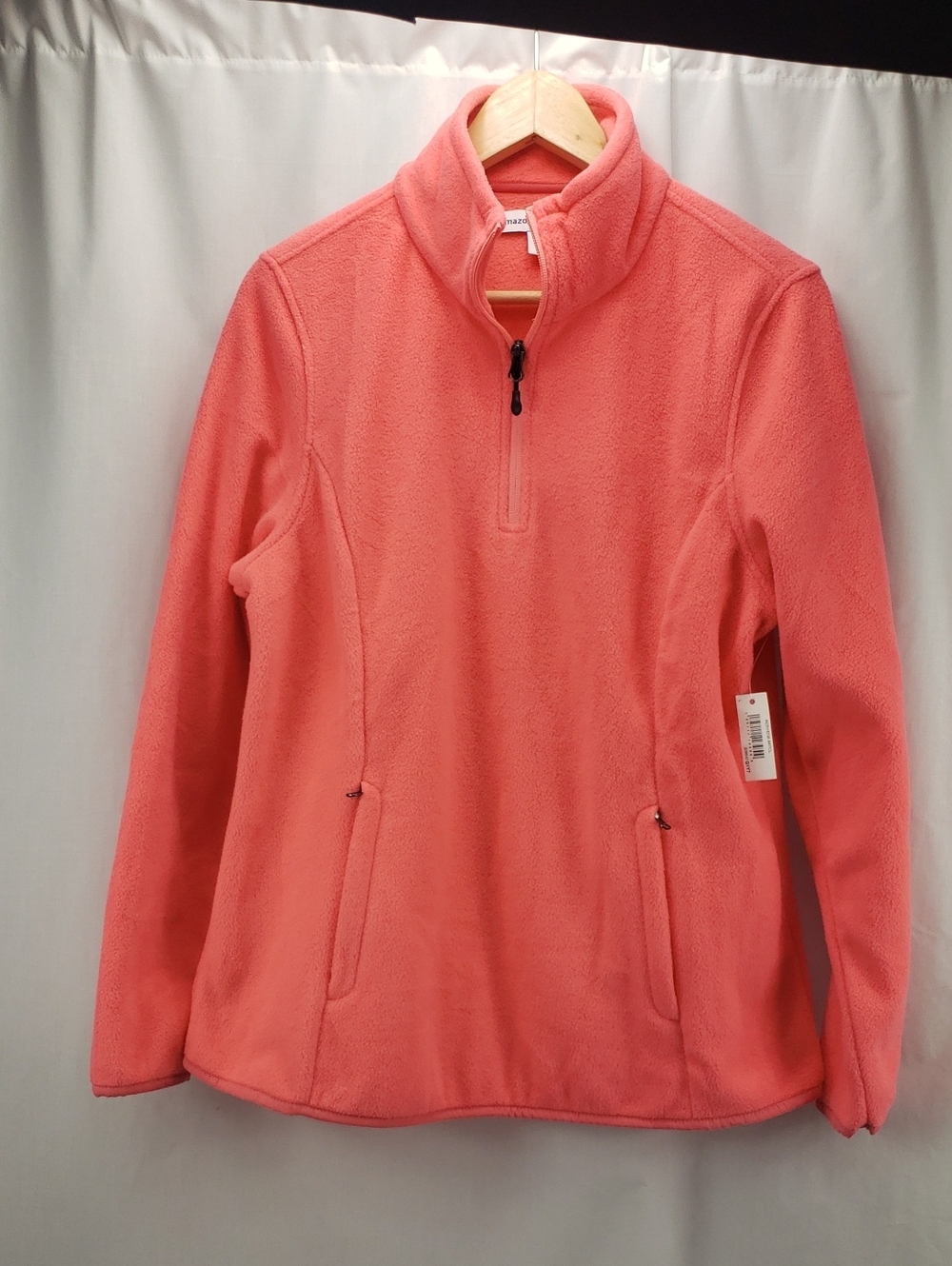 Amazon Essentials Coral 1/4 Zip Fleece Pullover Size L NWT